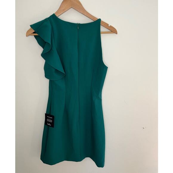 New With Tags Lulus‎ Ruffle Sleeve Dress Size XS Green Fitted - Picture 2 of 9